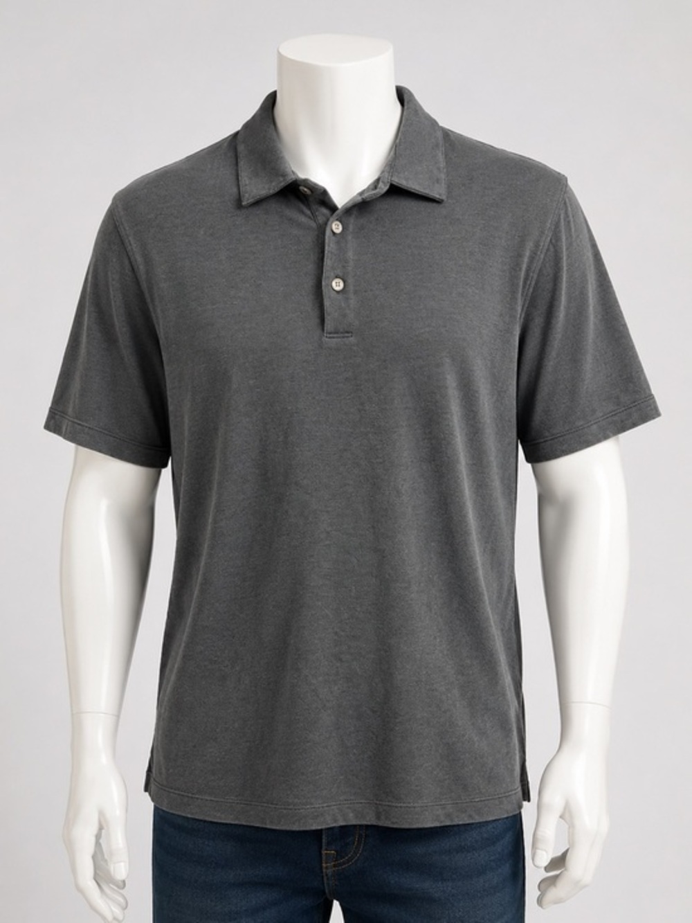 Theory Bron C Anemone Modal Blend Polo Shirt XXL Dark Gray Luxury Minimalist